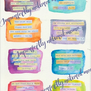 Tarjetas de escritura de versículos bíblicos imprimibles, tarjetas de memorización de la Biblia mini, tarjetas de inspiración, descarga digital