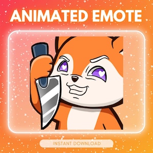 ANIMATED emote twitch & discord - Cute murderous fox &lt;3