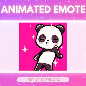 GEANIMEERDE emote twitch & discord - Schattige discodansende panda &lt;3