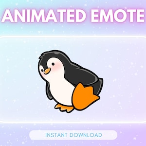 Animated emote twitch and discord - chibi animated PENGUIN cute walk - chibi penguin emotes perfect for streaming