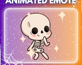 ANIMATED emote twitch & discord - Cute disco dancing skeleton <3 - sparkling skeleton dance