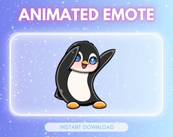 ANIMATED emote twitch & discord - Cute dancing penguin &lt;3