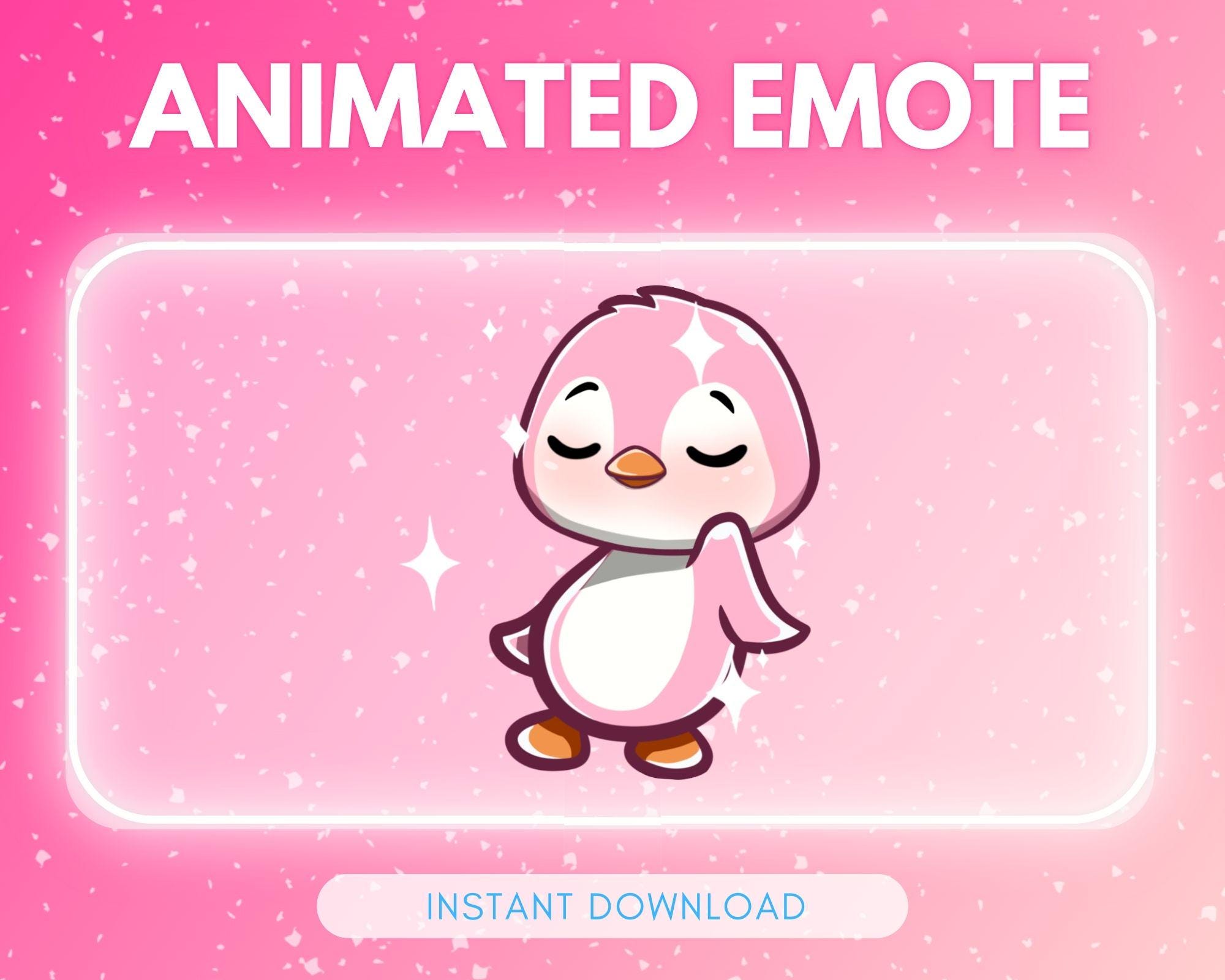 ANIMATED emote twitch & discord - PINK dancing penguin <3
