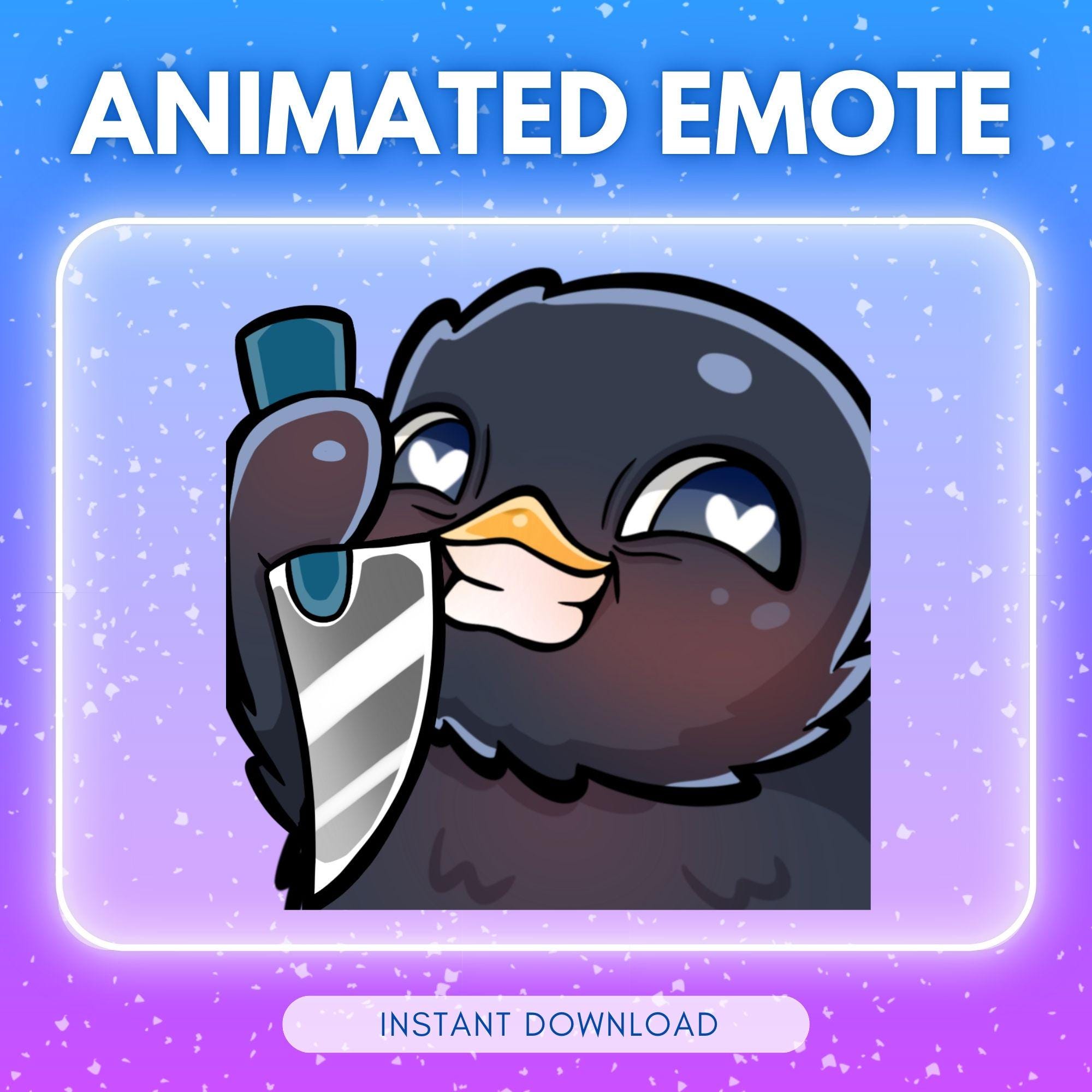 ANIMATED Emote Twitch & Discord - Cute Murderous Raven