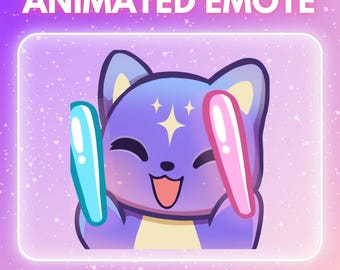 Animated Purple Kitty Cat Emote - Twitch & Discord (Instant Download)