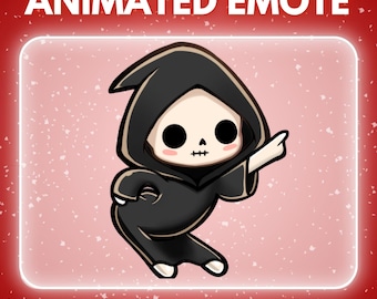 ANIMATED emote twitch & discord - Cute dancing grim reaper <3 - chibi grim reaper emote