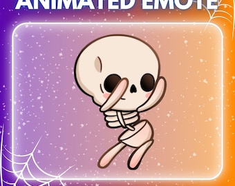 アニメーション付きエモートTwitch＆Discord - かわいいダンススケルトン&lt;3