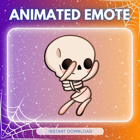 Cute Dancing Skeleton Animated Emote – Twitch & Discord (Instant Download)