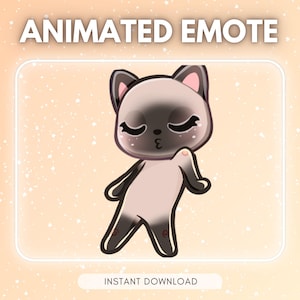 ANIMIERTES Emote Twitch & Discord - Kosmisches blaues Katzen tänzeln &lt;3