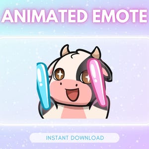 ANIMATED emote twitch & discord - Cute raving cow <3