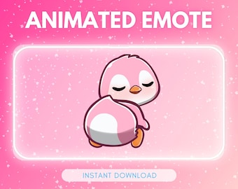ANIMATED emote twitch & discord - PINK dancing/TWERKING penguin &lt;3