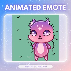 Animated Chibi Cat Emote – Pink Cosmic Leaving, Hiding (Twitch, Discord)