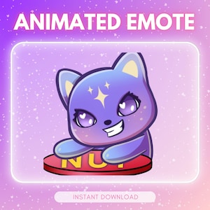 ANIMATED emote twitch & discord - Cute purple cosmic &quot;nut&quot; kitty cat &lt;3