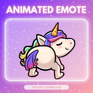 Animerad Twerking Unicorn-emote: Twitch & Discord (Direktnedladdning)