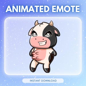 ANIMATED emote twitch & discord - Cute headbanging cow <3