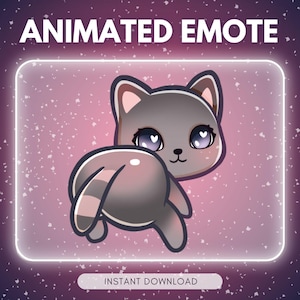 ANIMATIERTES Emote Twitch & Discord - Graue Katze twerk &lt;3