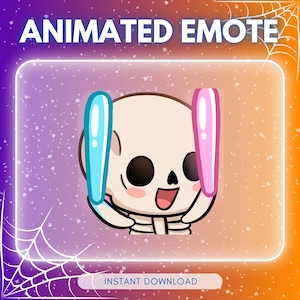 ANIMATED emote twitch & discord - Cute raving skeleton &lt;3