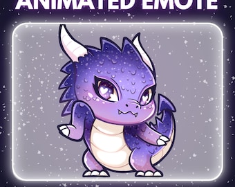 Emote ANIMADO para Twitch y Discord: Lindo dragón galáctico bailando <3