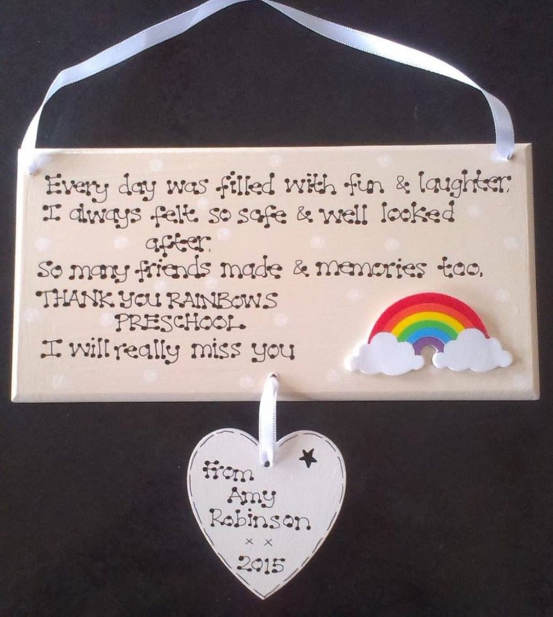 Personalised Childminder Nursery Leaving Thank You Gift Plaque, D1C