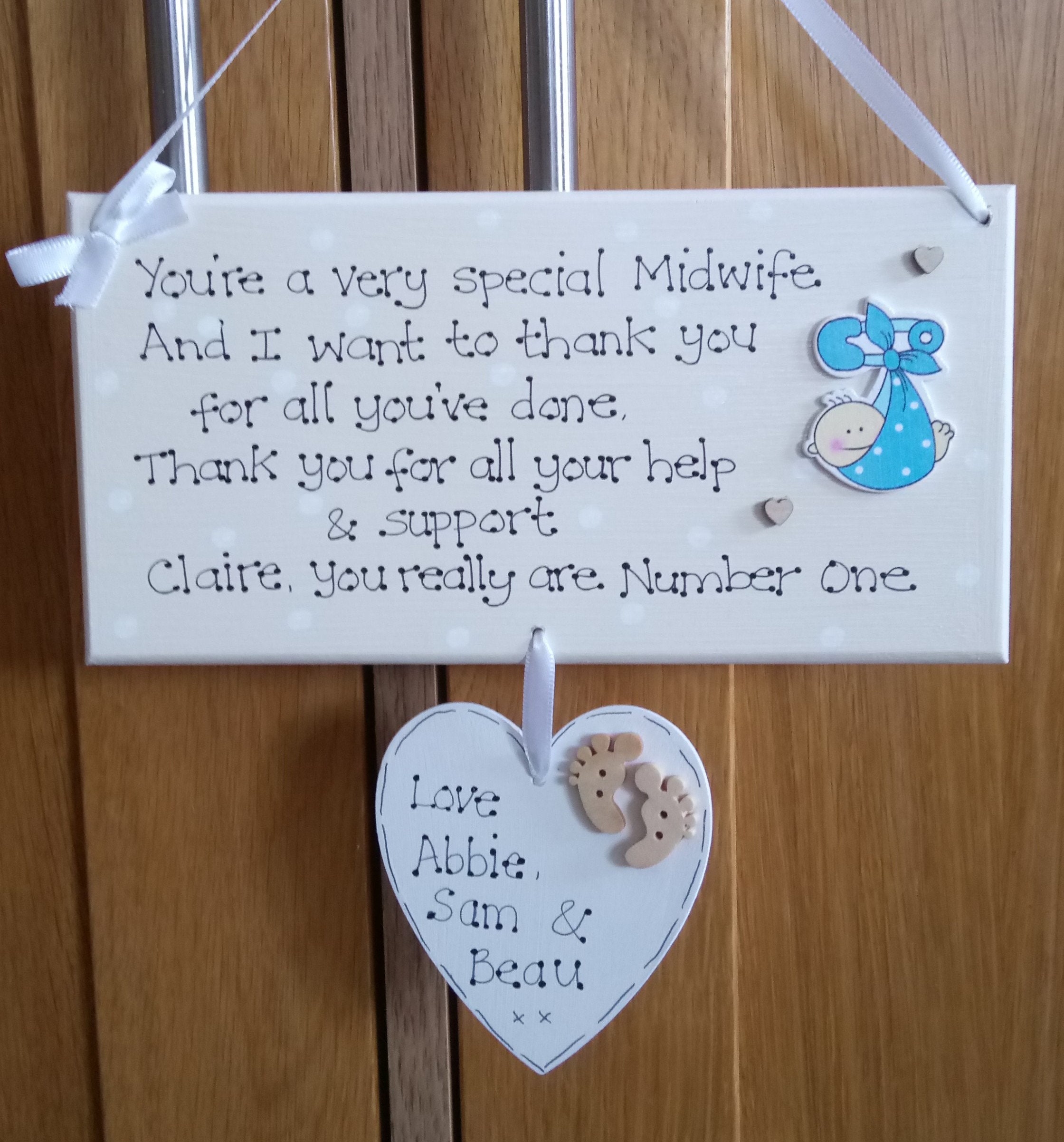 Personalised Midwife Thank You Gift Plaque Doula Hospital Etsy