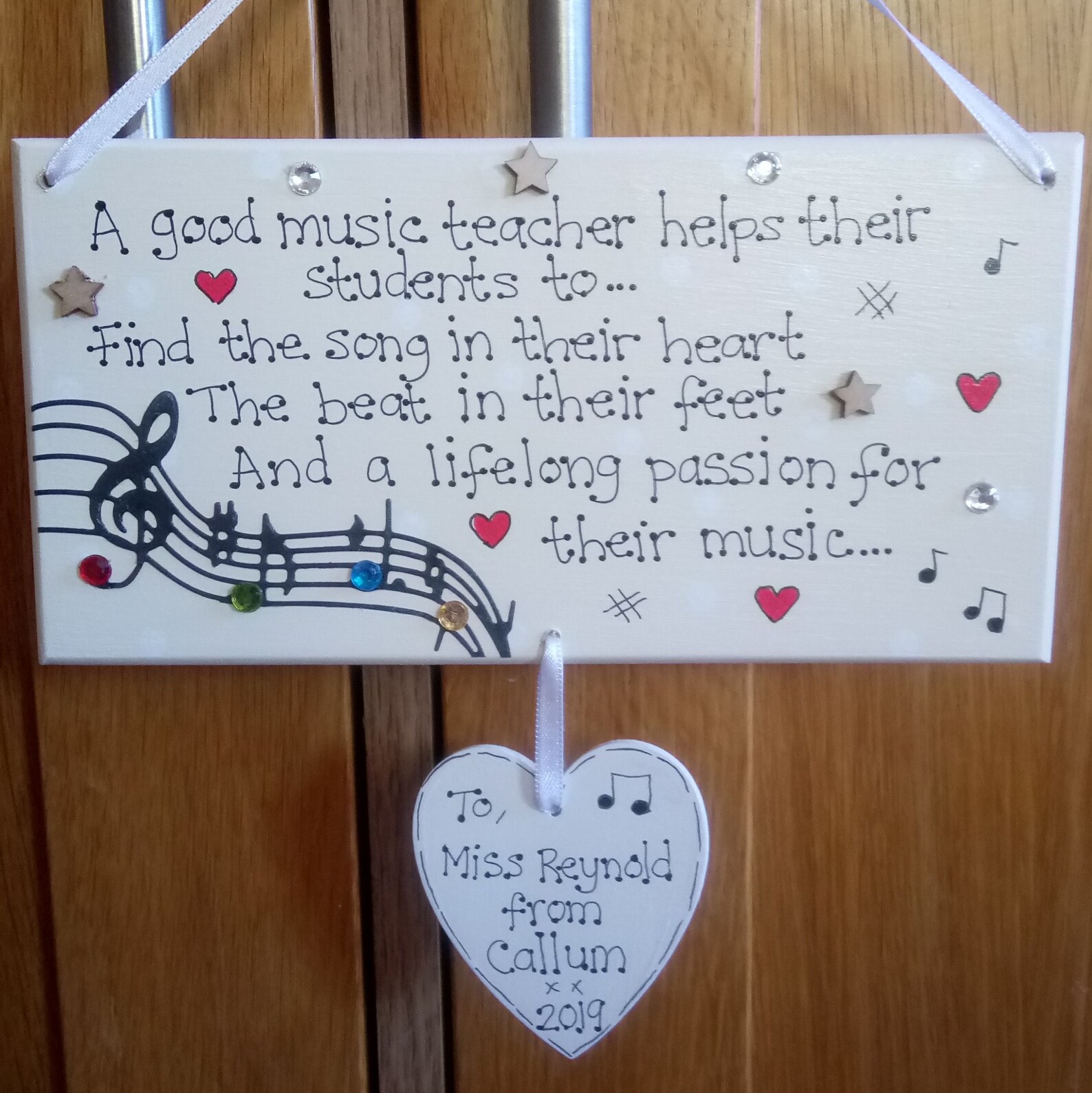 Personalised Music Teacher Gift Plaque Instrument Guitar Etsy UK