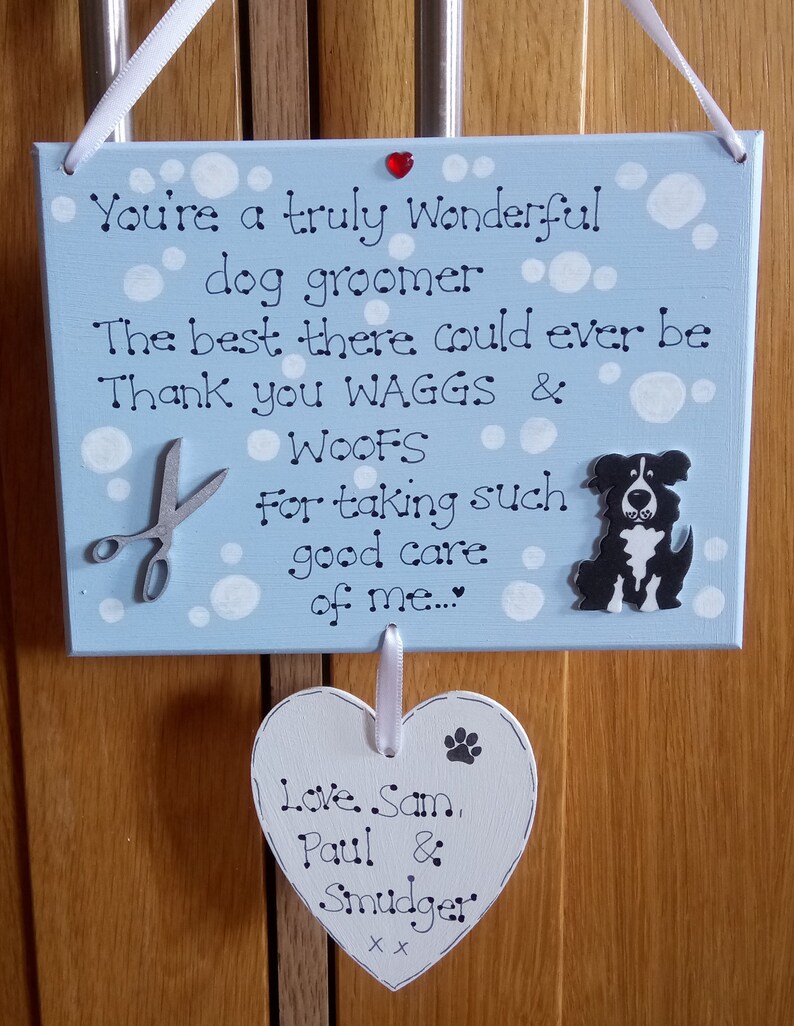 Personalised Dog Groomer Thank You Gift Plaque Dog Grooming Etsy