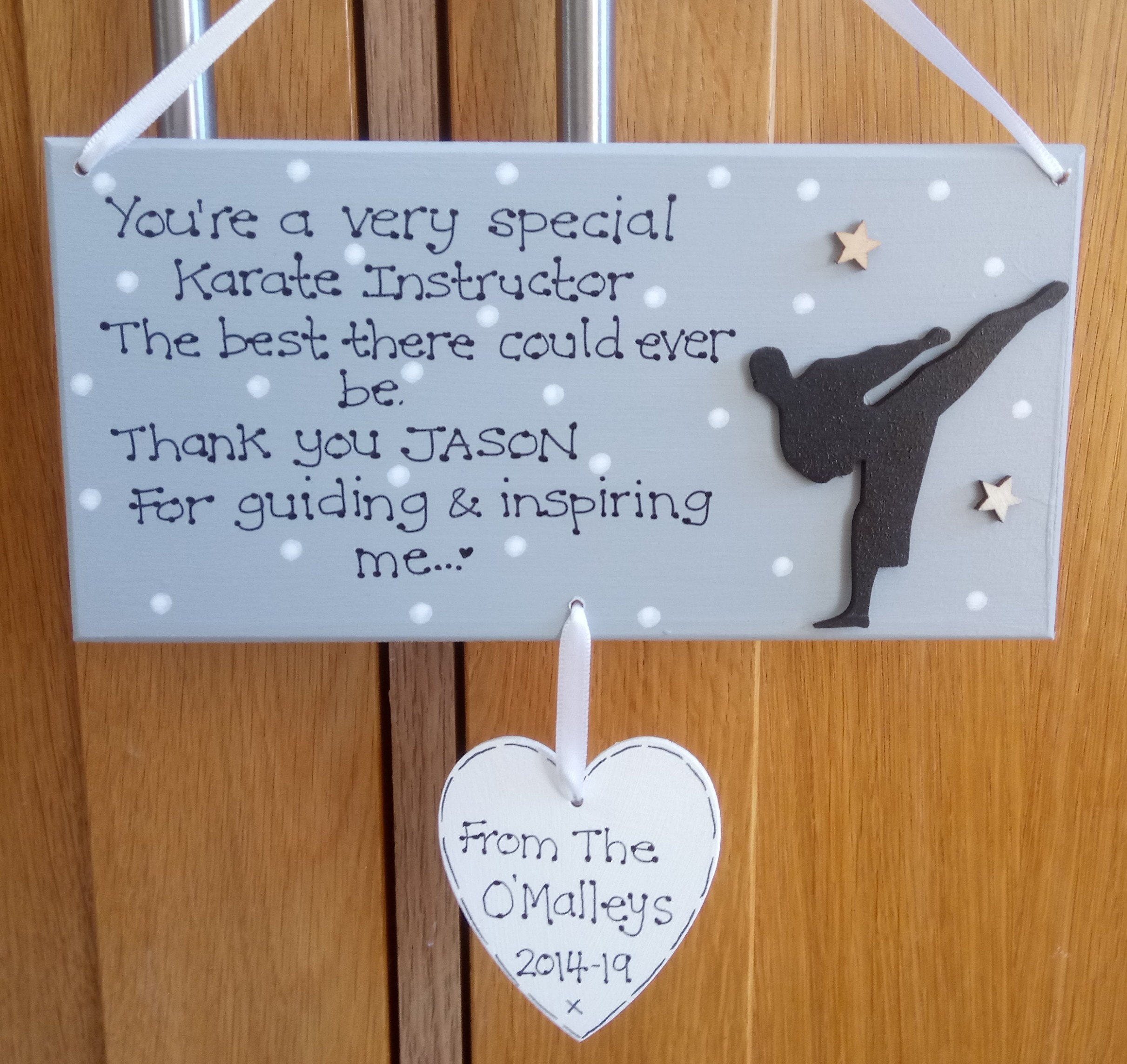 Personalised Best Karate Instructor Plaque Karate Coach Etsy