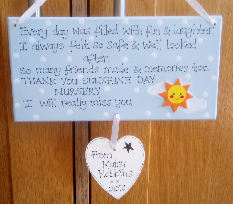 Personalised Childminder Nursery Leaving Thank You Plaque D6 Etsy
