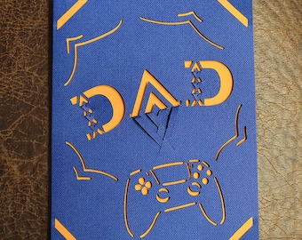 Plantilla de archivo de corte digital para tarjeta plegable para el Día del Padre "Gamer Dad"