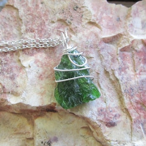 Green Chrome Diopside Natural Gemstone Crystal Pendant Necklace