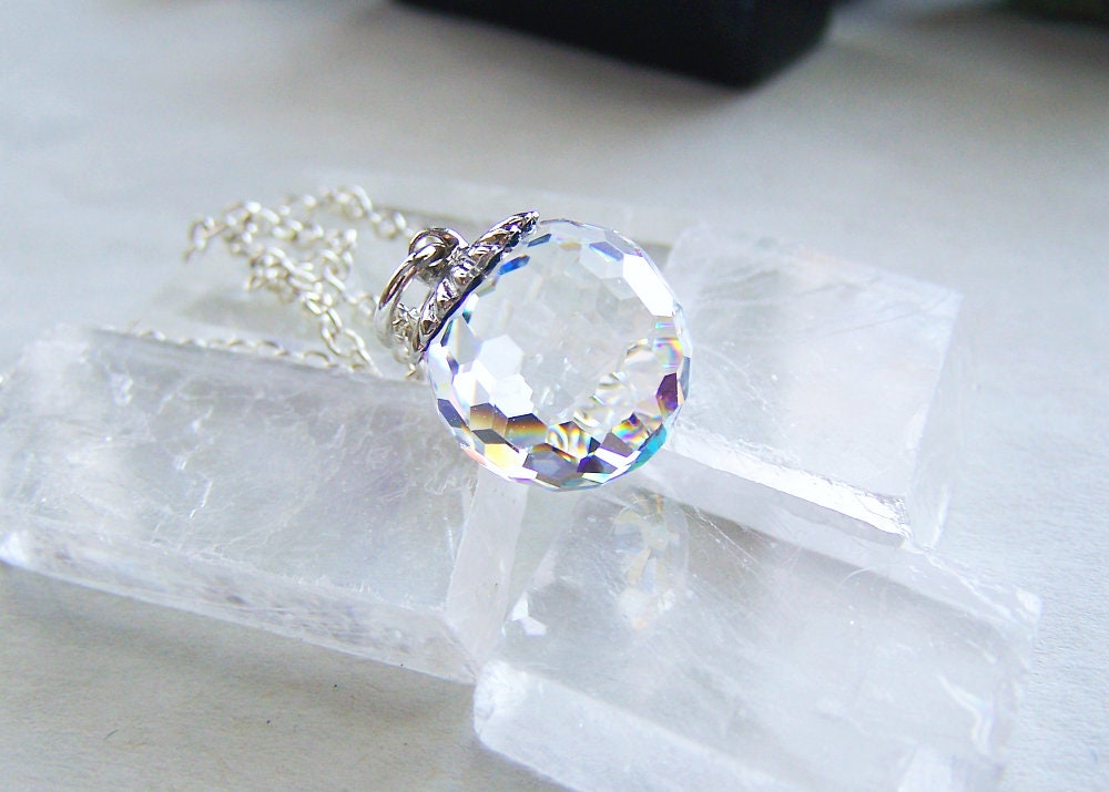 ★VINTAGE HOLLYWOOD★ Crystal n Ball Necklace Vintage Crystal Necklace - Hollywood Glam Style Fifties