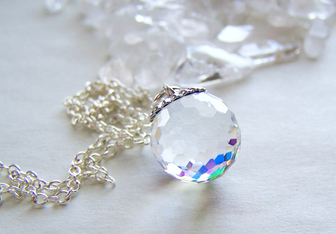 【VINTAGE HOLLYWOOD】Crystal n Ball Necklace_VH2435NE003M 1950's Rhinestone Necklace, Glamorous Rhinestone Drop