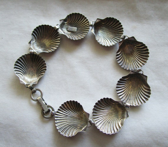 Vintage Beau Sterling Silver Repoussee Seashell B… - image 5