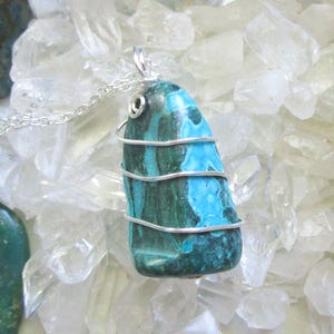 Chrysocolla Natural Colorful Crystal Pendant Necklace