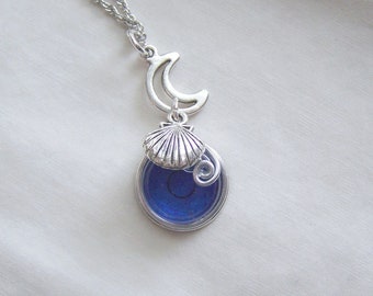 Water Elemental Blue Spirit Bubble Pendant Necklace