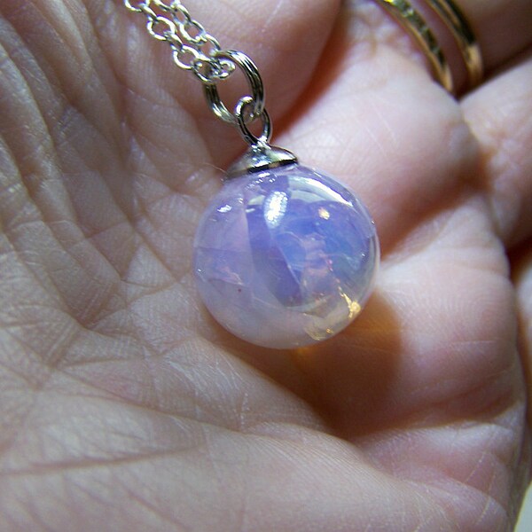 Vintage Iridescent Opal Crackle Marble Pendant