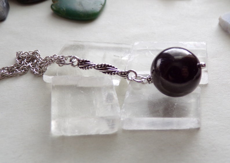 Elite Shungite Natural Black Crystal Ball Pendant Necklace