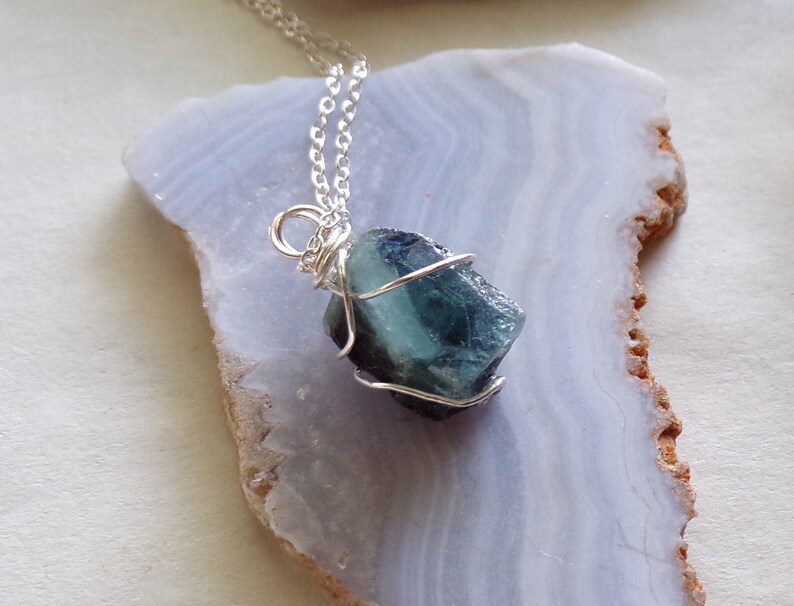 thumbnail image 2 of Bi-Color Tourmaline Gemstone Silver Pendant Necklace - Lab-Created Stone, Silver Plated 2 of 14