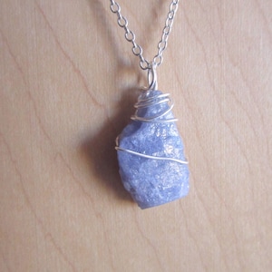 Natural Tanzanite Raw Gemstone Crystal Pendant Necklace