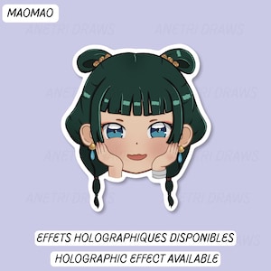 Sticker vinyle mignon Carnets de l'apothicaire | Maomao | Autocollant brillant ou holographique