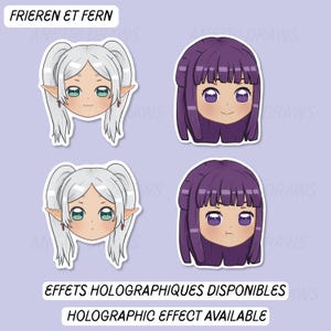 Stickers vinyle mignons Frieren | Autocollant brillant ou holographique | Sticker holographique