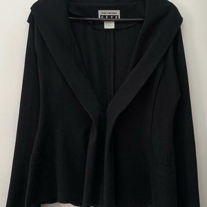 Issey Miyake Fete Blazer Jacket Womens Size 3 Black Button Lined Japan Pleats