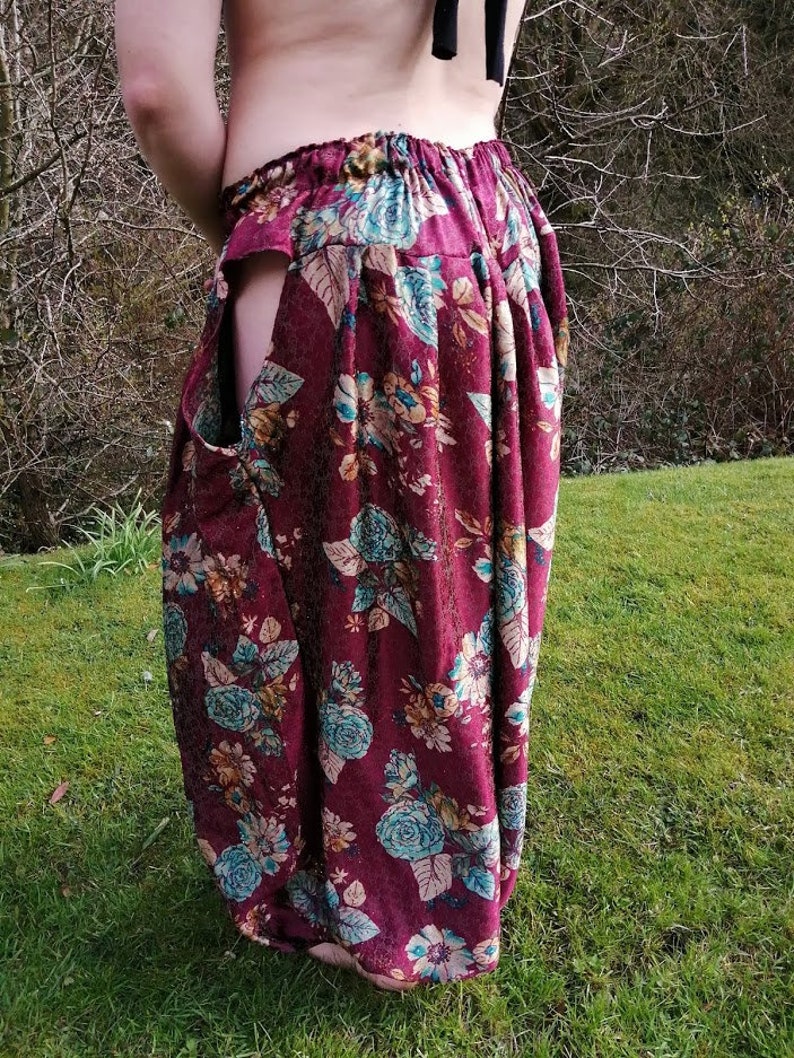 Tribal fusion pants hip cut out pants harem pants belly Etsy