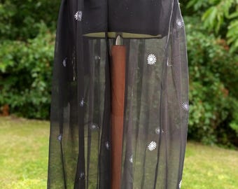 Tribal pantaloons, black sheer tribal belly dance pants, black sheer harem pants, circus costume, yoga pants, beachwear, festival pants
