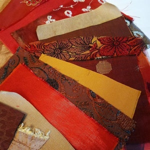 Craft packs, fabric scrap booking packs, crafting fabric, braid and buttons, variety pack of fabrics buttons and braids, slow stitching