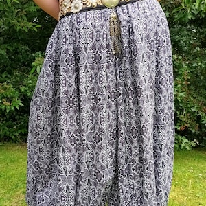 Tribal pantaloons, tribal belly dance pants, black and white print harem pants, circus costume, yoga pants, beachwear, festival pants