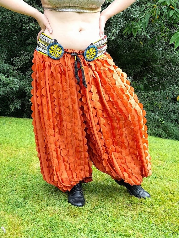 Bauchtanz Kostüm Tribal Fusion Belly Dance Hose Zeigen Dance Pant Skirt DE 