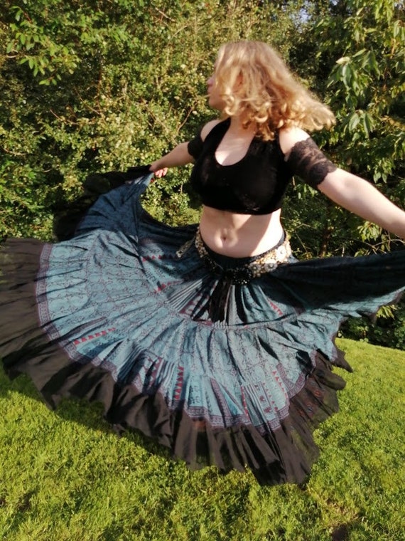 Gypsy Skirt Tribal Belly Dance Skirt Tiered Skirt 25 Yard Etsy
