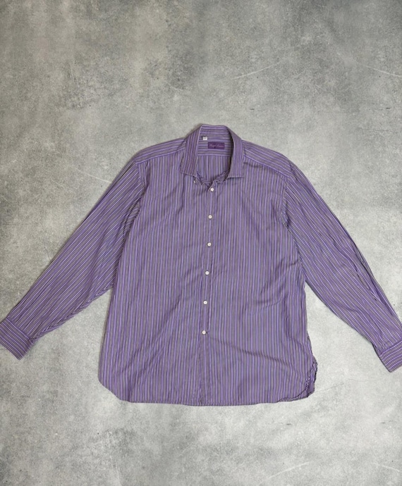 ralph lauren purple label dress shirt Ralph Lauren collection purple label ivory silk button down shirt US 8