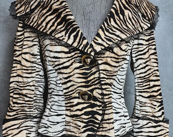 Escada Women’s Tiger Zebra Print Blazer Designer Jacket